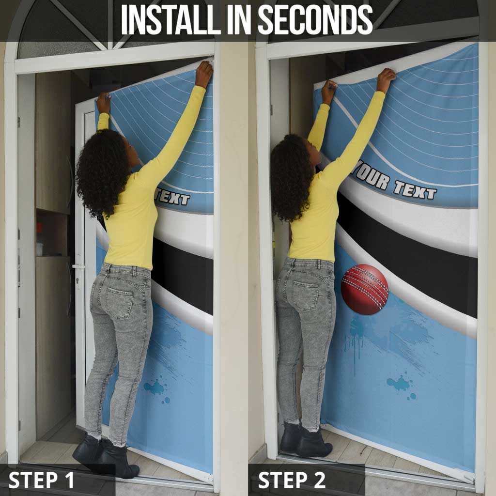 Custom Botswana Cricket Door Cover Go Baggy Blues