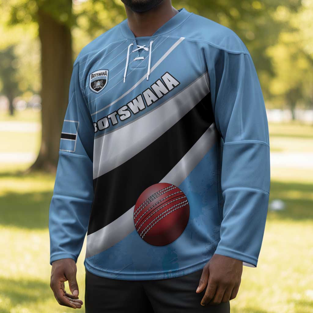 Custom Botswana Cricket Hockey Jersey Go Baggy Blues
