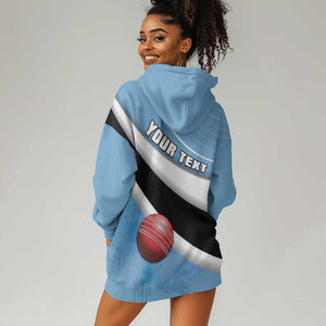 Custom Botswana Cricket Hoodie Dress Go Champions Baggy Blues - African Pride