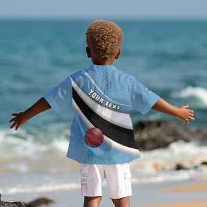 Custom Botswana Cricket Kid Hawaiian Shirt Go Champions Baggy Blues - African Pride