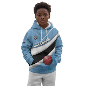 Custom Botswana Cricket Kid Hoodie Go Champions Baggy Blues - African Pride