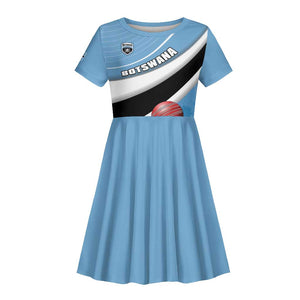 Custom Botswana Cricket Kid Short Sleeve Dress Go Champions Baggy Blues - African Pride