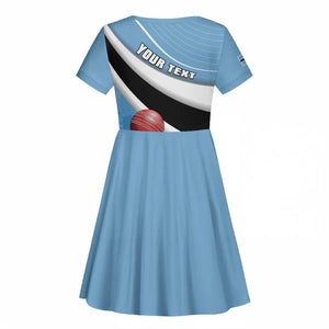 Custom Botswana Cricket Kid Short Sleeve Dress Go Champions Baggy Blues - African Pride