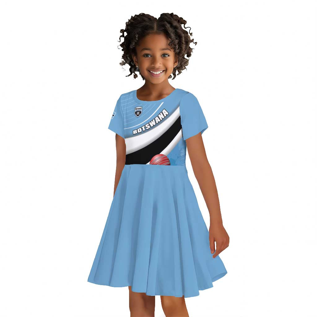 Custom Botswana Cricket Kid Short Sleeve Dress Go Champions Baggy Blues - African Pride