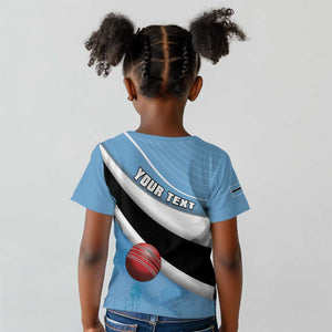 Custom Botswana Cricket Kid T shirt Go Champions Baggy Blues - African Pride