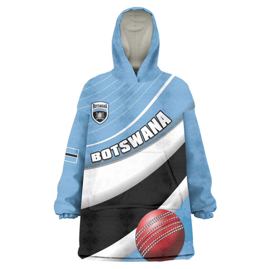 Custom Botswana Cricket Kid Wearable Blanket Hoodie Go Champions Baggy Blues - African Pride