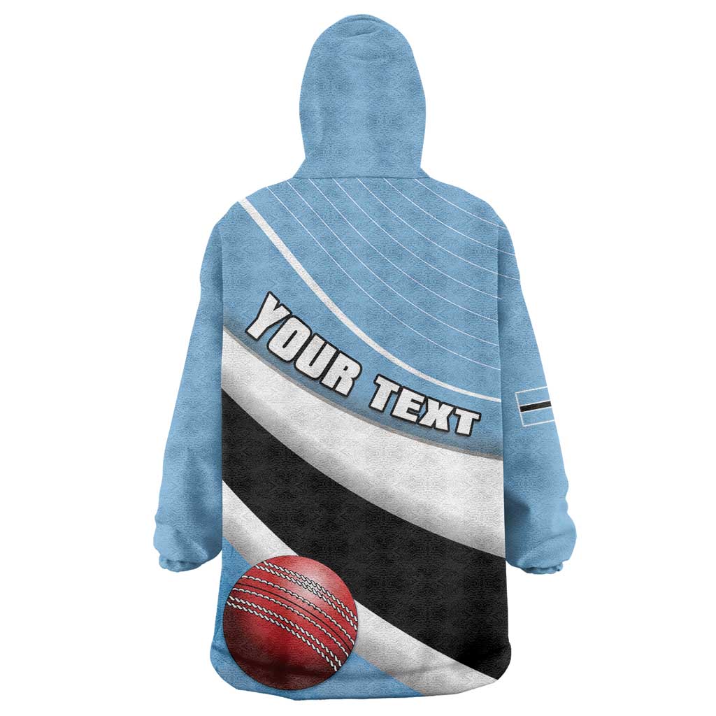 Custom Botswana Cricket Kid Wearable Blanket Hoodie Go Champions Baggy Blues - African Pride