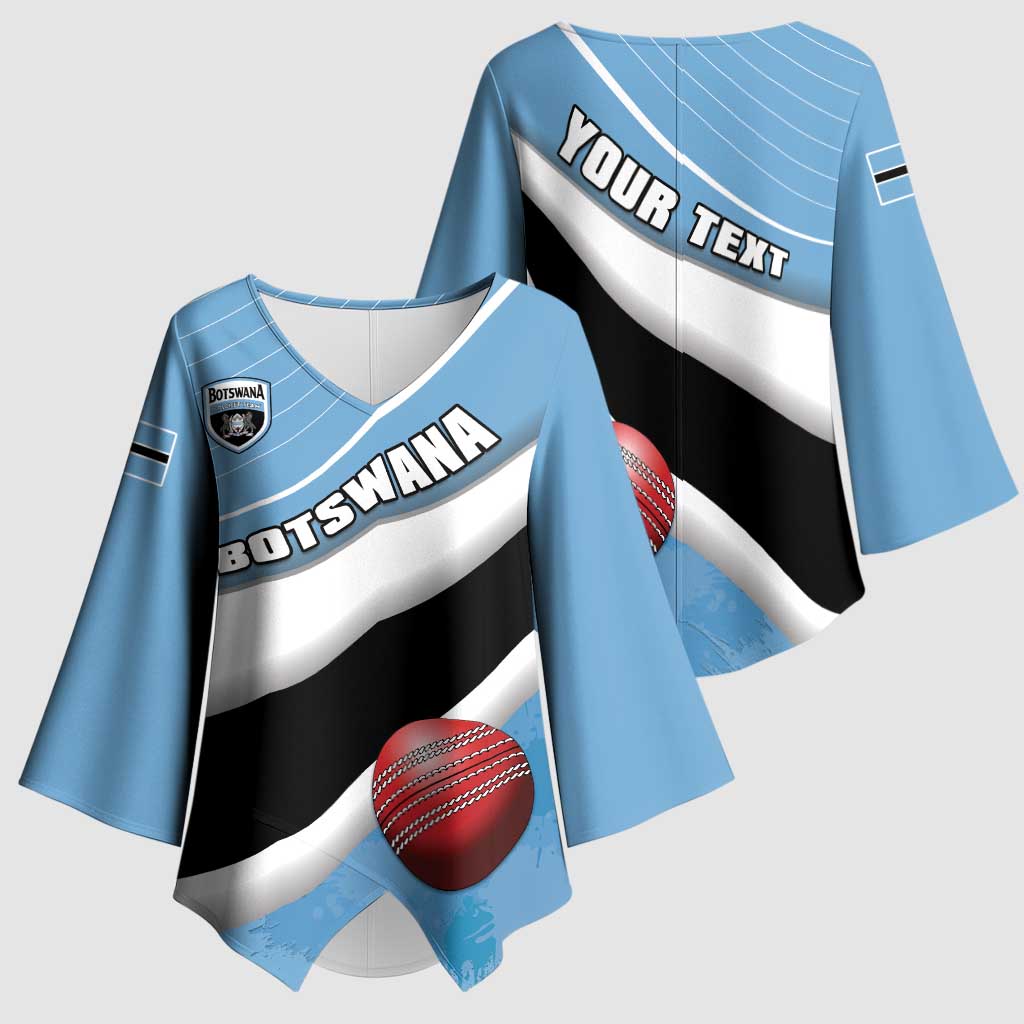 Custom Botswana Cricket Kimono Sleeve Blouse Go Baggy Blues