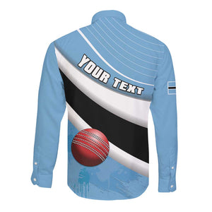 Custom Botswana Cricket Long Sleeve Button Shirt Go Champions Baggy Blues - African Pride