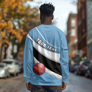 Custom Botswana Cricket Long Sleeve Shirt Go Champions Baggy Blues - African Pride