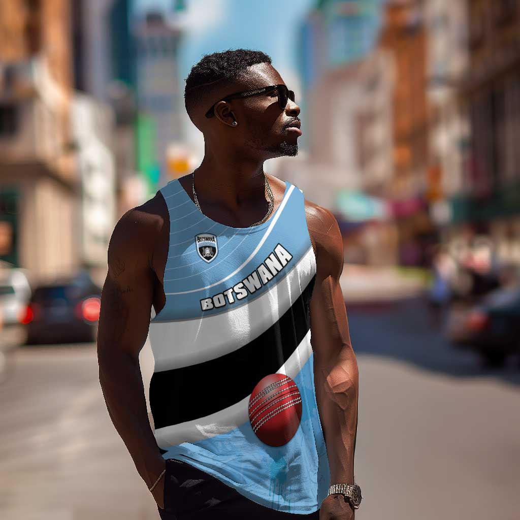 Custom Botswana Cricket Men Tank Top Go Champions Baggy Blues - African Pride