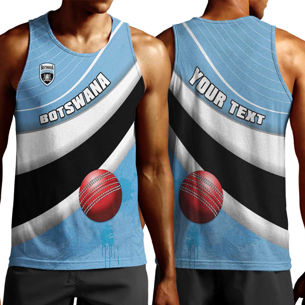 Custom Botswana Cricket Men Tank Top Go Champions Baggy Blues - African Pride