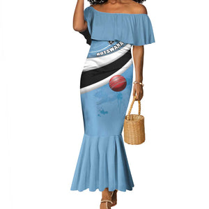 Custom Botswana Cricket Mermaid Dress Go Champions Baggy Blues - African Pride