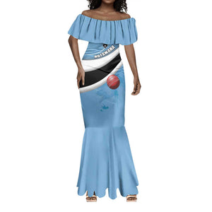 Custom Botswana Cricket Mermaid Dress Go Champions Baggy Blues - African Pride