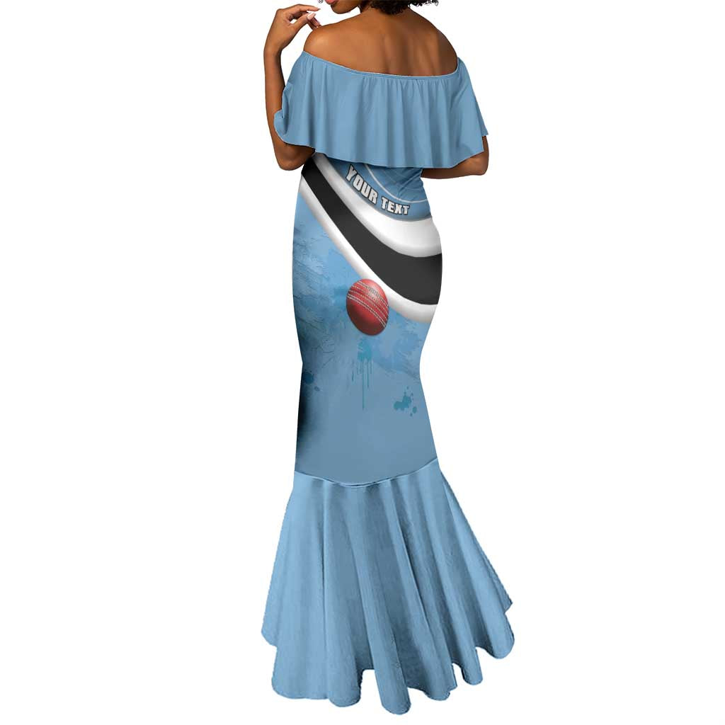 Custom Botswana Cricket Mermaid Dress Go Champions Baggy Blues - African Pride