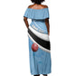 Custom Botswana Cricket Off Shoulder Maxi Dress Go Champions Baggy Blues - African Pride