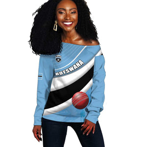 Custom Botswana Cricket Off Shoulder Sweater Go Champions Baggy Blues - African Pride