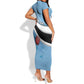 Custom Botswana Cricket Short Sleeve Bodycon Dress Go Champions Baggy Blues - African Pride