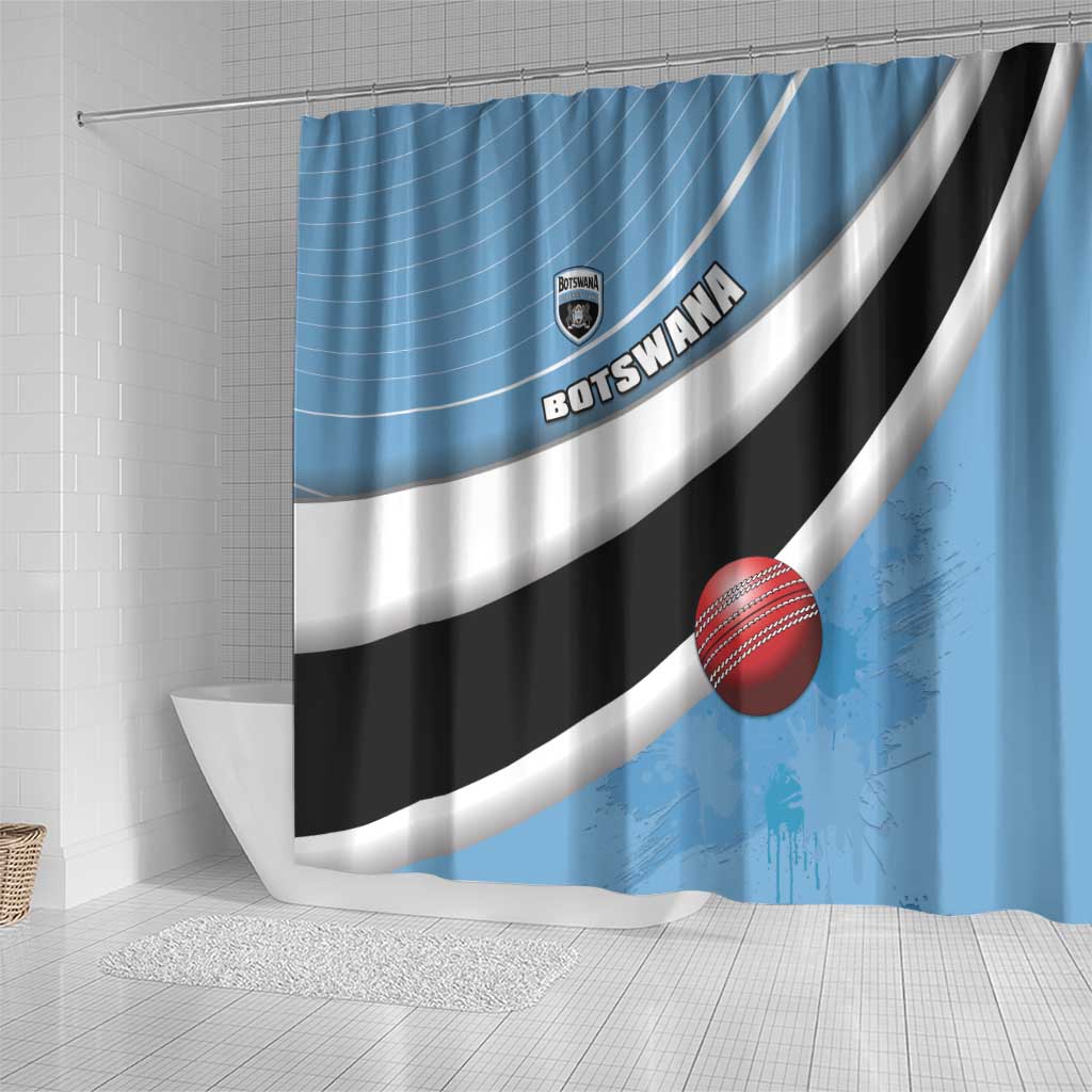 Botswana Cricket Shower Curtain Go Champions Baggy Blues - African Pride