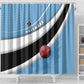 Botswana Cricket Shower Curtain Go Champions Baggy Blues - African Pride