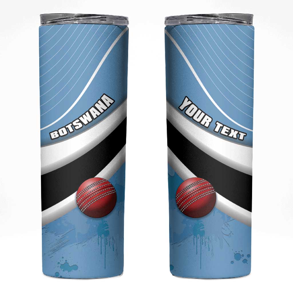 Custom Botswana Cricket Skinny Tumbler Go Champions Baggy Blues - African Pride