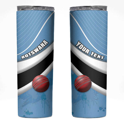 Custom Botswana Cricket Skinny Tumbler Go Champions Baggy Blues - African Pride