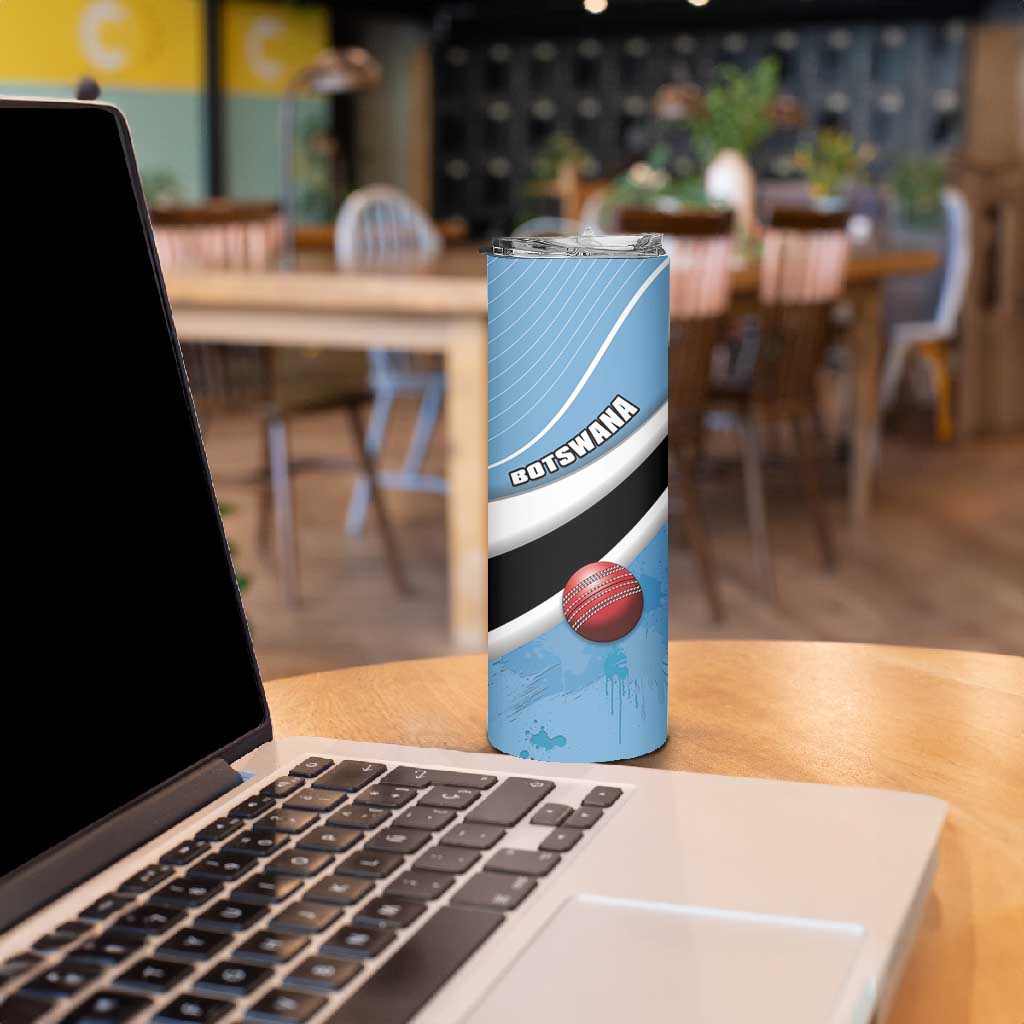 Custom Botswana Cricket Skinny Tumbler Go Champions Baggy Blues - African Pride