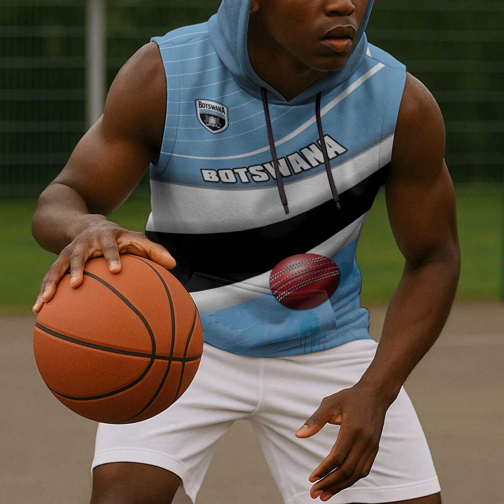 Custom Botswana Cricket Sleeveless Hoodie Go Champions Baggy Blues - African Pride