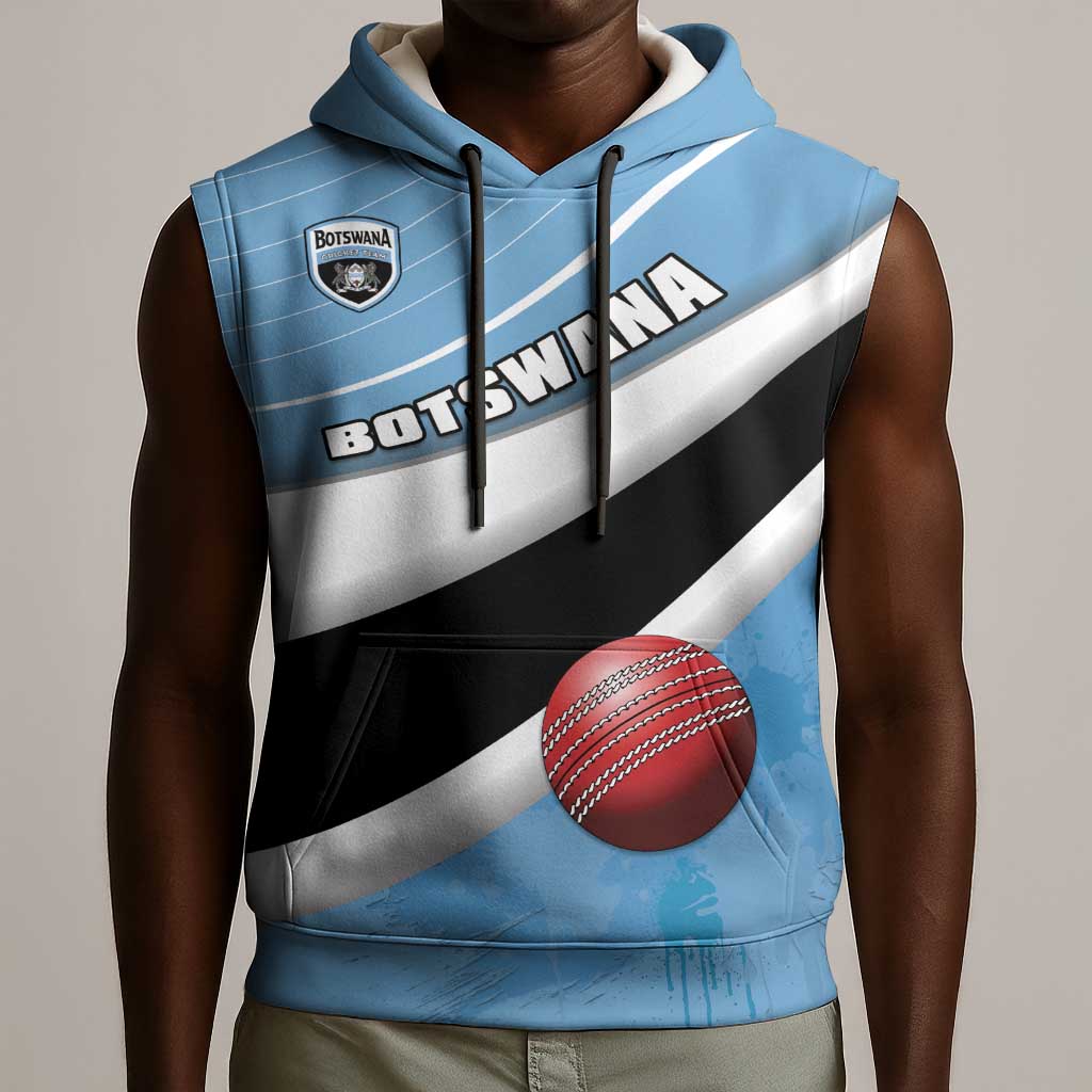 Custom Botswana Cricket Sleeveless Hoodie Go Champions Baggy Blues - African Pride