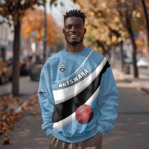 Custom Botswana Cricket Sweatshirt Go Champions Baggy Blues - African Pride