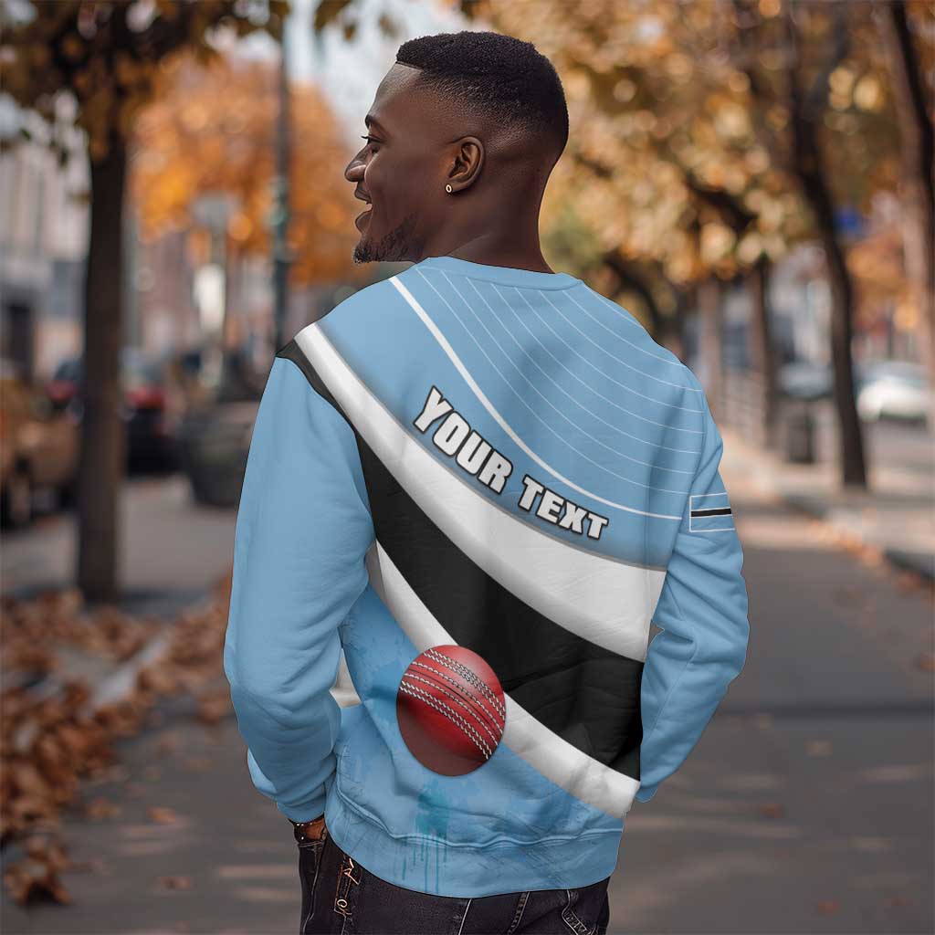 Custom Botswana Cricket Sweatshirt Go Champions Baggy Blues - African Pride