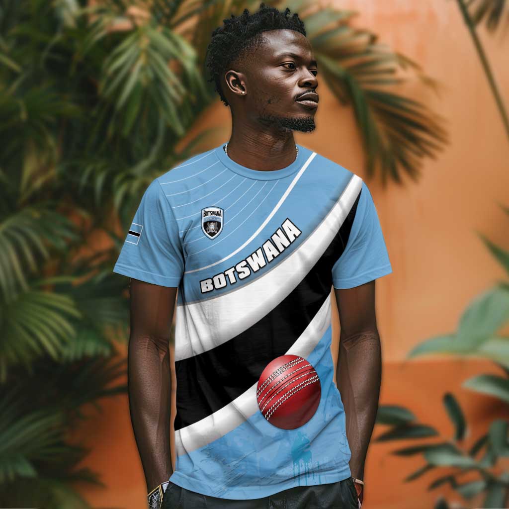 Custom Botswana Cricket T shirt Go Champions Baggy Blues - African Pride