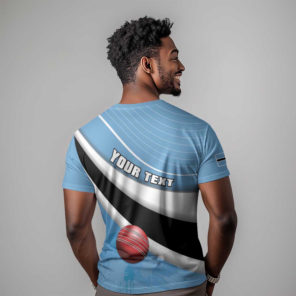 Custom Botswana Cricket T shirt Go Champions Baggy Blues - African Pride