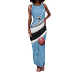 Custom Botswana Cricket Tank Maxi Dress Go Champions Baggy Blues - African Pride