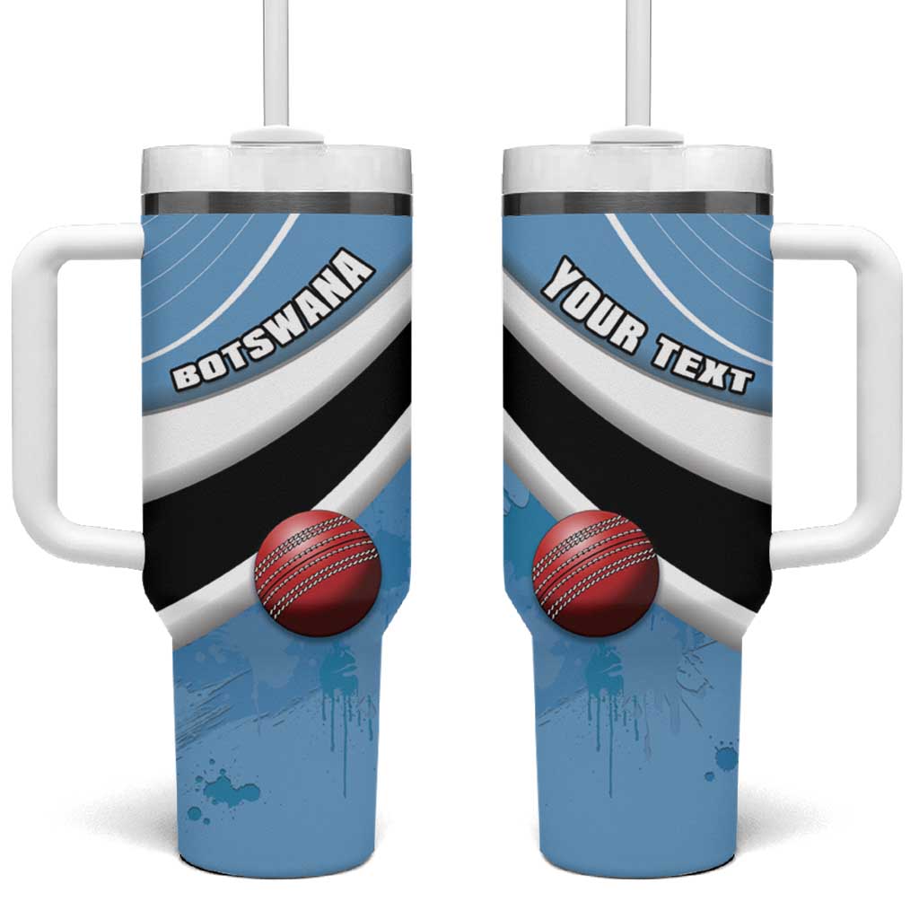 Custom Botswana Cricket Tumbler With Handle Go Champions Baggy Blues - African Pride