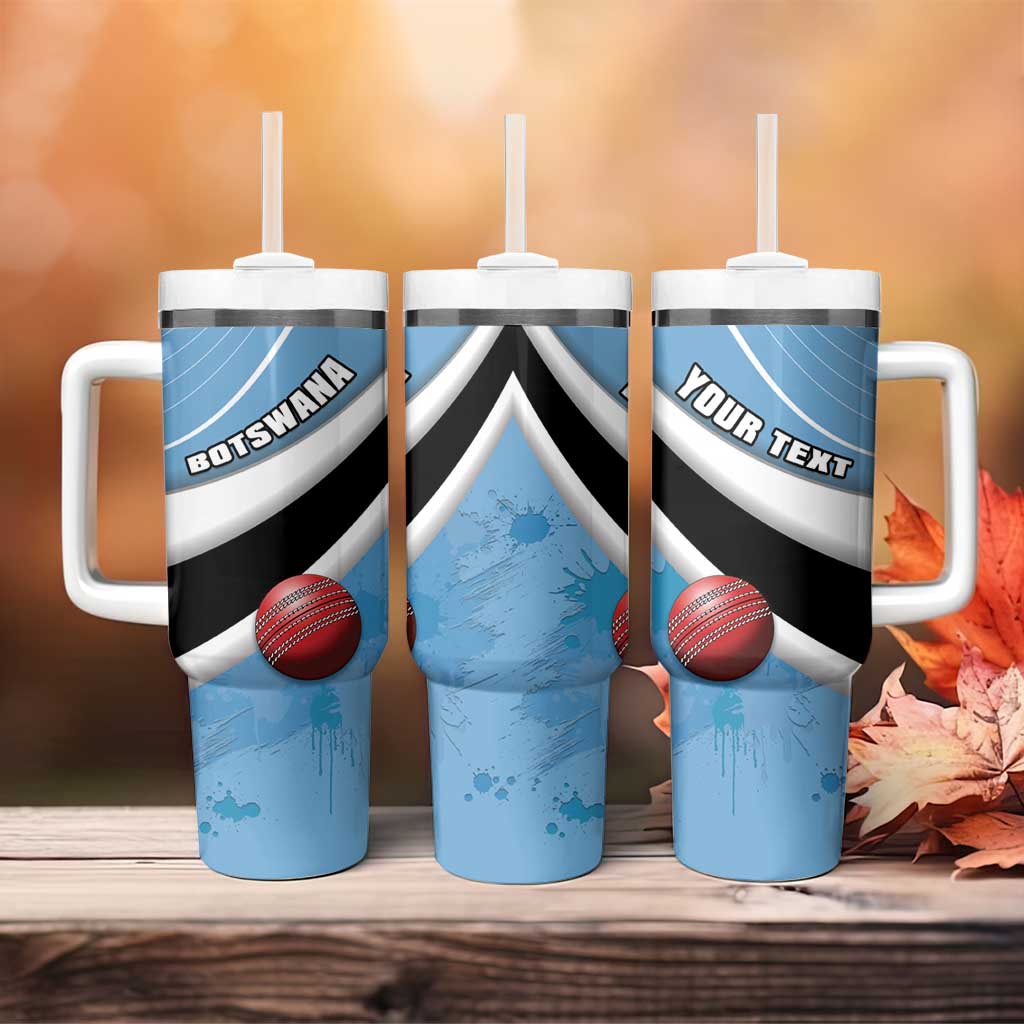 Custom Botswana Cricket Tumbler With Handle Go Champions Baggy Blues - African Pride