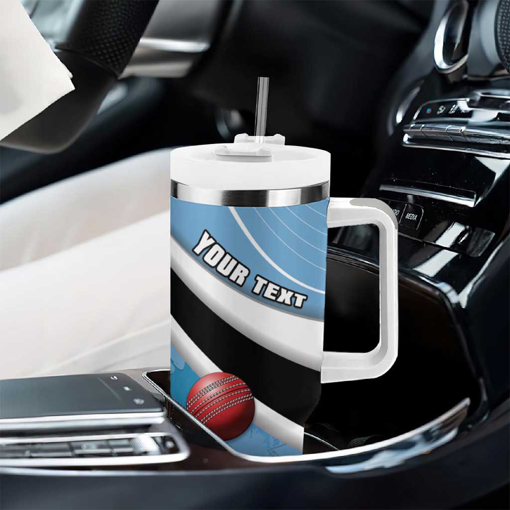 Custom Botswana Cricket Tumbler With Handle Go Champions Baggy Blues - African Pride