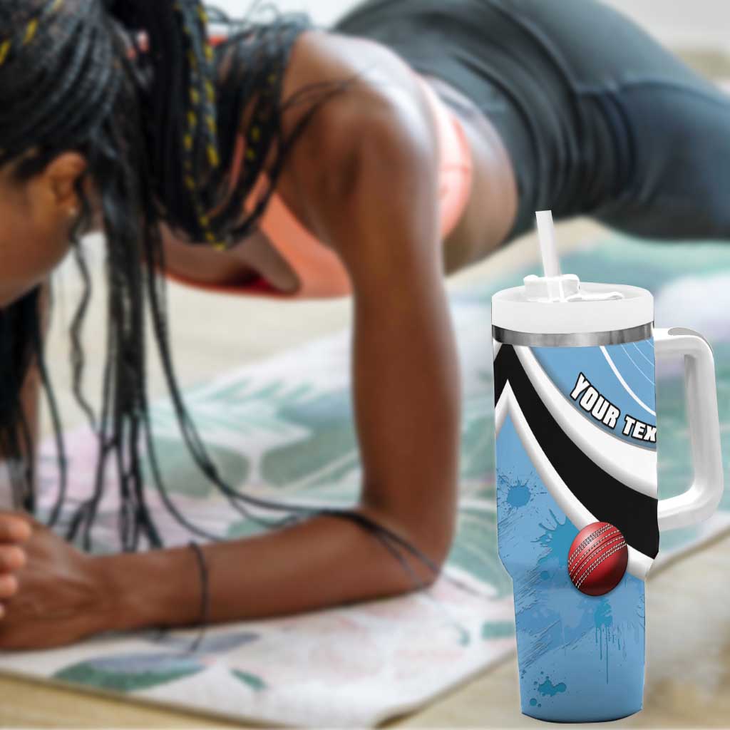 Custom Botswana Cricket Tumbler With Handle Go Champions Baggy Blues - African Pride