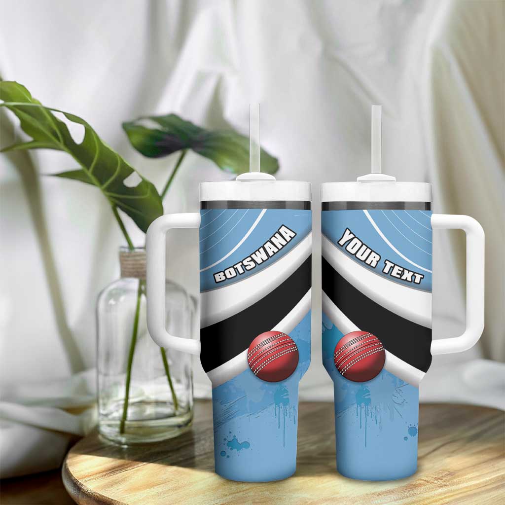 Custom Botswana Cricket Tumbler With Handle Go Champions Baggy Blues - African Pride