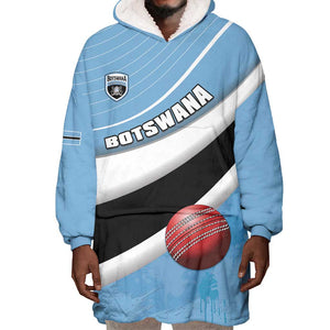 Custom Botswana Cricket Wearable Blanket Hoodie Go Champions Baggy Blues - African Pride