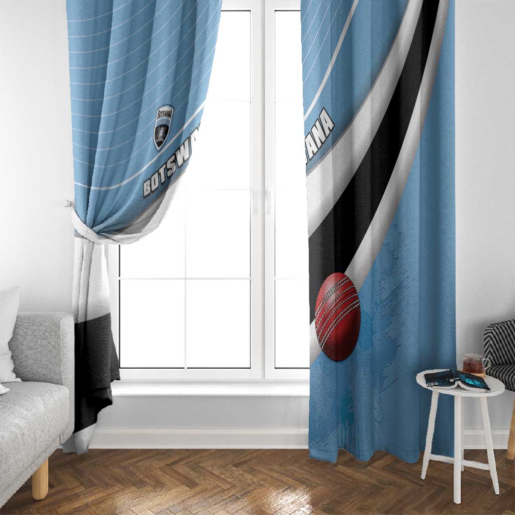 Botswana Cricket Window Curtain Go Champions Baggy Blues - African Pride