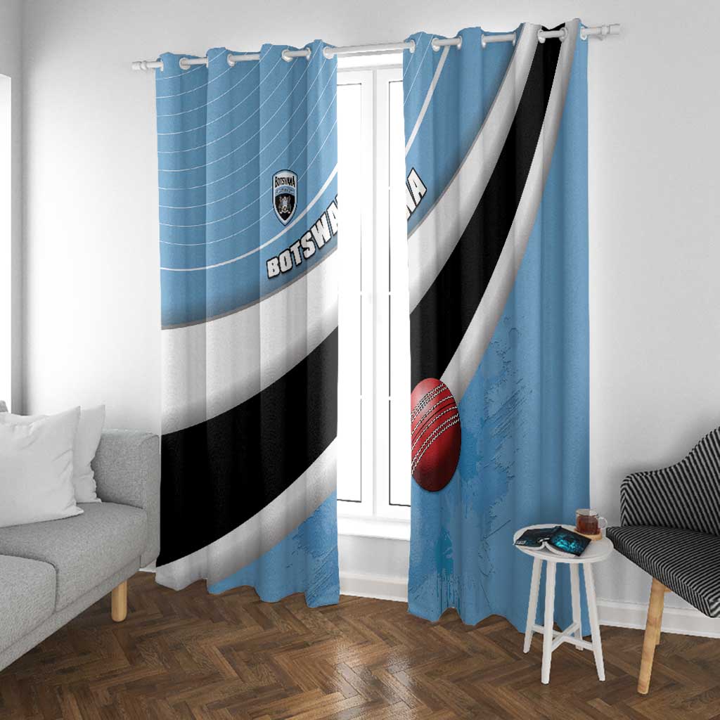 Botswana Cricket Window Curtain Go Champions Baggy Blues - African Pride