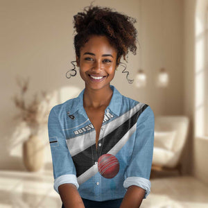 Custom Botswana Cricket Women Casual Shirt Go Champions Baggy Blues - African Pride