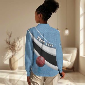 Custom Botswana Cricket Women Casual Shirt Go Champions Baggy Blues - African Pride