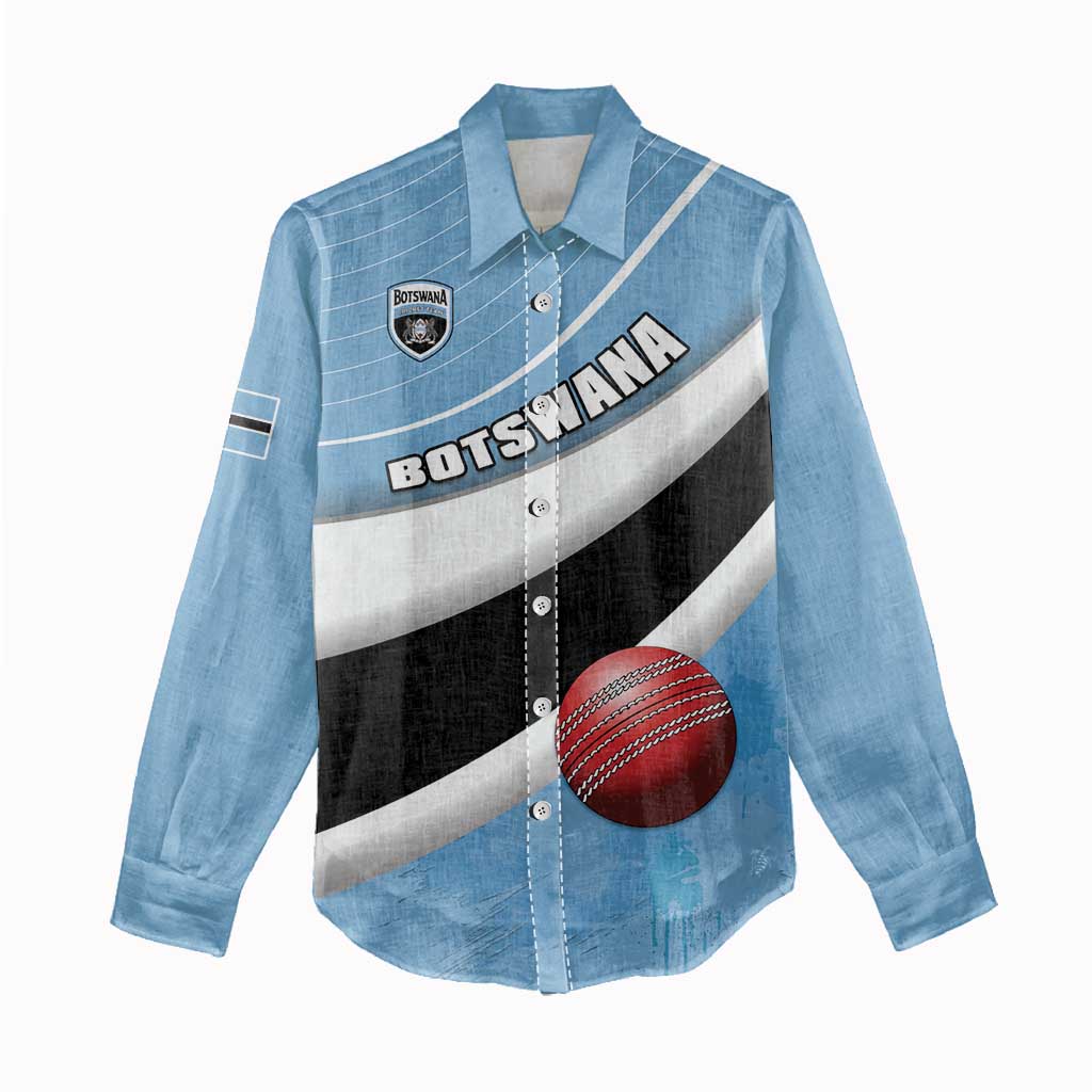 Custom Botswana Cricket Women Casual Shirt Go Champions Baggy Blues - African Pride