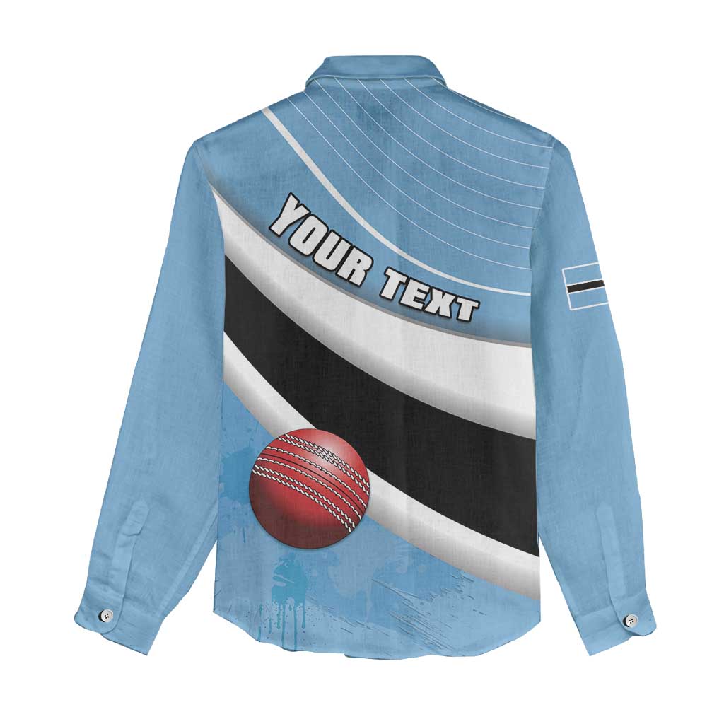 Custom Botswana Cricket Women Casual Shirt Go Champions Baggy Blues - African Pride