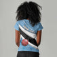 Custom Botswana Cricket Women V-Neck T-Shirt Go Champions Baggy Blues - African Pride