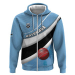 Custom Botswana Cricket Zip Hoodie Go Champions Baggy Blues - African Pride