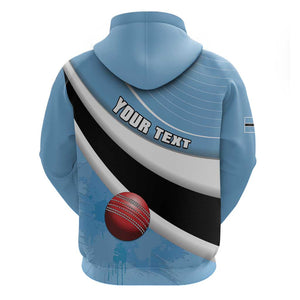 Custom Botswana Cricket Zip Hoodie Go Champions Baggy Blues - African Pride