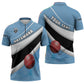 Custom Botswana Cricket Zipper Polo Shirt Go Baggy Blues